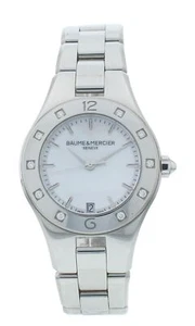 Pre-Owned Baume & Mercier Linea 32mm Quartz MOP Dial Ladies Watch M0A10071 - Picture 1 of 8