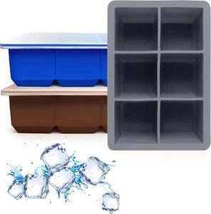 Silicone Ice Cube Trays 3 Pack - Large Size Silicone Ice Cube Molds with Leak Pr - Picture 1 of 7