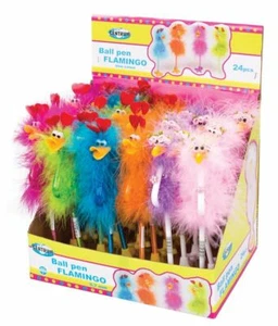[Pack Of 6] Flamingo Ball Pens Blue Ink Assorted Colours, Ideal For Novelty Gift - Picture 1 of 7