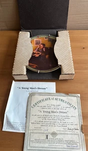 EDWIN KNOWLES CHINA - NORMAN ROCKWELL 'A YOUNG MAN'S DREAM' 1986 PLATE - Picture 1 of 3