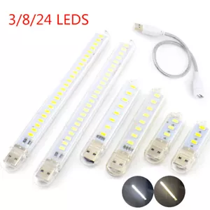 Mini USB LED Night Light Pocket 3/8/24 LED Bulb Lamp Gadget for Reading Notebook - Picture 1 of 18