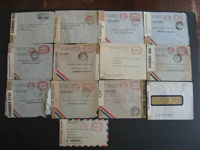 Brazil WWII 13 censored covers to USA all have been opened on 3 sides - Image 1 of 4