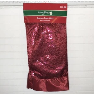 Roter Weihnachtsbaumrock mit Pailletten 48 Zoll - Bild 1 von 7