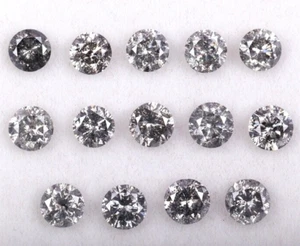 2.5 MM Salt And Pepper Diamond Round Brilliant Cut Diamond Natural Loose Diamond - Picture 1 of 7