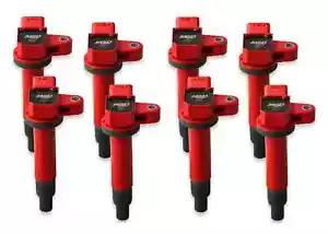 MSD Ignition Red Coil Blaster Series 8 Pack Fits 2000-2009 Toyota Tundra - 82218 - Picture 1 of 8