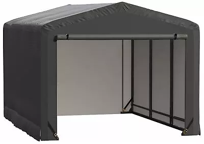 ShelterTube Wind and Snow-Load Rated Garage, 10x14x8 Gray - Image 1 of 4