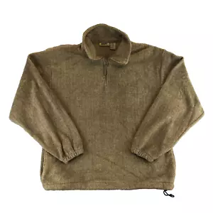 Vintage NorthWest Territory 1/4-Reißverschluss Fleecepullover braun Herren Medium Fischgrätmuster - Bild 1 von 9