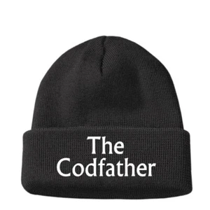 Dad Gifts men's The Cod Father Fish Chips Lover Funny Beanie Hat Joke Birthday - Picture 1 of 2