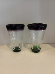 Pair Of Anthropologie Saintpaulia Highball Glasses Tumblers - Picture 1 of 3