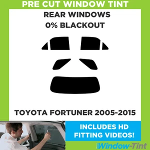 For Toyota Fortuner 2005-2015 Pre Cut Window Tint Rear 0% Blackout Film - Picture 1 of 10