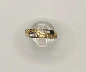 14K yellow gold mens nugget ring with diamonds - Picture 1 of 19