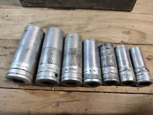 Vintage Snap On 3/8" Drive Deep 12pt SAE Standard Socket Sf-Series W- Case USA - Picture 1 of 7