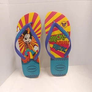 Havaianas Disney Yellow Mickey Mouse 90th Special Edition Flip Flop Us 11/12 M - Picture 1 of 7