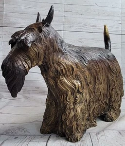 Art Deco Special Patina English Terrier Backyard Home Garden Bronze Sculpture NR - Picture 1 of 10