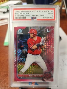 2022 Bowman Chrome Prospects Mega Box Fuchsia Mojo Refractor Edgar Quero PSA 9