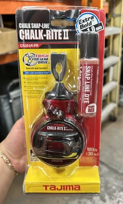 Tajima Chalk-Rite II Extra Bold 1.0mm Chalk Line Reel & Chalk CR201R-PR - Image 1 of 4