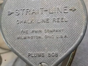 Vintage Strait-Line Chalk Line Rolle Lot Bob Kurbel Wind mit Griff - Bild 1 von 9