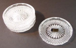 Set of Four Vintage Crystal Drink Coasters, Thumbprint Rim, made in West Germany - Picture 1 of 3