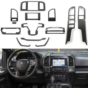 Kit completo de adornos de accesorios interiores de 15 piezas decoración para Ford F-150 2015+ fibra de carbono - Imagen 1 de 10
