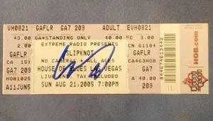 Biglietto concerto usato Corey Taylor SLIPKNOT firmato AUTOGRAFO AUTENTICO JSA - Foto 1 di 6