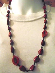 Black & Brown Bead Necklace Strand String Fashion Statement Jewelry Gift For Her - Picture 1 of 6