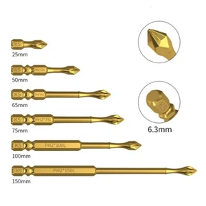 Non-slip K5 PH2 Magnetic Batch Head Cross Screwdriver Hardness Drill Bit - Picture 1 of 84