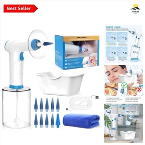 Complete Electric Ear Cleaner System: 9 Tips, 4 Pressure Levels, LED Visual Aid - Picture 1 of 13