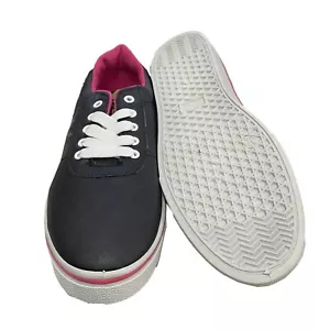 *Zoo York Lace Up Leather Plimsolls - Navy/Pink - UK Size 4 (See Details) - Picture 1 of 4