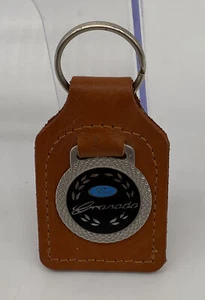 1970's  Ford Granada Brown Leather Key Ring Automobilia Dealer Great Condition - Imagen 1 de 3