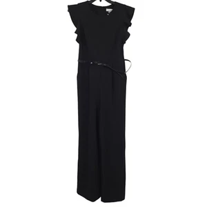 Calvin Klein Women's Belted Jumpsuit Black Size 8 - Picture 1 of 15