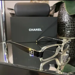 Chanel Eyeglasses 3064-B Black Clear Limited Edition Swarovski Crystal VERY RARE - Picture 1 of 14