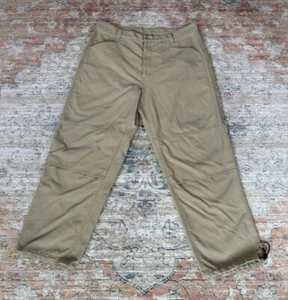Eastern Mountain Sports Khaki Tan Pants Cinch Ankles Double Knee Sz 38x32 - Picture 1 of 11