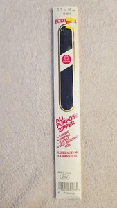 VTG Coats & Clark Polyester Coil Zipper 14" Navy Blue 13 NOS Sewing Craft USA - Picture 1 of 2