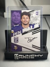 2023 Jaren Hall Donruss Elite Pen Pals Rookie Black Ink Auto RC Card Vikings BYU