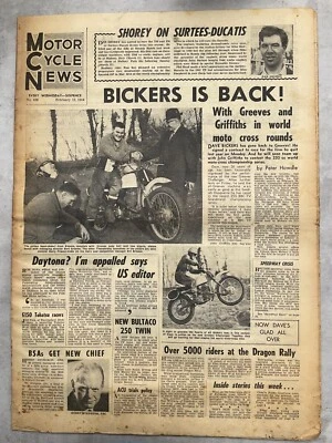 Motor Cycle News - 12 February 1964 - Hailwood Record, Giler - Vintage Newspaper - Image 1 of 4