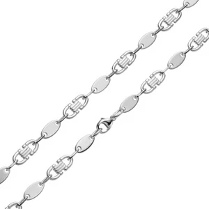 Cadena de placas 8mm plata 925 maciza - collar o pulsera - cadena de estribo - Imagen 1 de 1