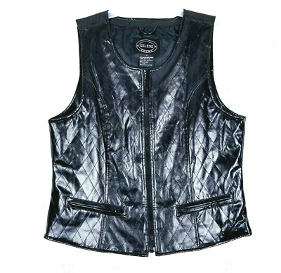 Chaleco deportivo Selene para mujer talla mediana negro acolchado cremallera completa sin mangas Foto 1 de 4