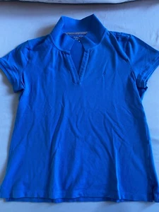 NAUTICA Women's Polo Shirt UK 12 Medium Royal Blue Cotton - Picture 1 of 2