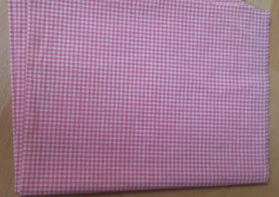 Baumwollstoff , rosa kariert , Reststück , Hobbyaufgabe - Bild 1 von 3