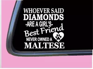 Maltese Diamonds TP 500 Sticker 6" Decal rescue dog brush toy shirt - Picture 1 of 1