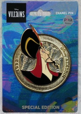 DISNEY PINK A LA MODE PALM JAFAR COIN MEDALLION LE 300 PIN ALADDIN — 第 1/2 张图片