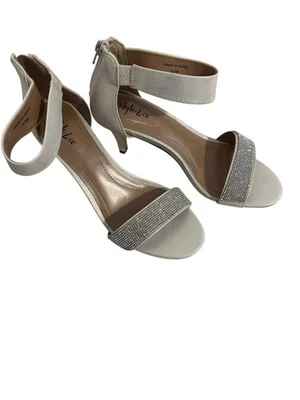 Style & Co Heels Size 5.5 M Rhinestone Embellished Ankle Strap Kitten Heels - Image 1 of 4