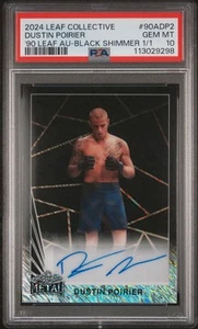 1/1 Dustin Poirier Automático Negro Brillo PSA 10 GEMA COMO NUEVO 2024 Hoja Colectivo - Imagen 1 de 3