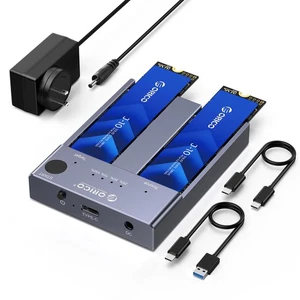 M.2 NVMe Docking Station Dual-Bay SSD Cloner USB A/C to NVMe SSD Enclosure Al... - Picture 1 of 7