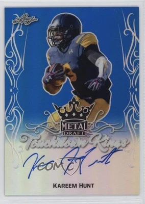 2017 Leaf Metal Draft Touchdown Kings Blue /35 Kareem Hunt Rookie Auto RC - Image 1 of 2