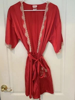 Vintage Secret Treasures Pequeno Roupão Rosa Quente Lantejoulas/renda branca  - Imagem 1 de 4