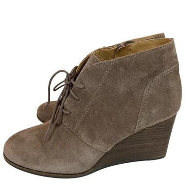 Botas al tobillo de cuña Lucky Brand cuero gamuza brillante para mujer talla 9 M  Foto 1 de 4