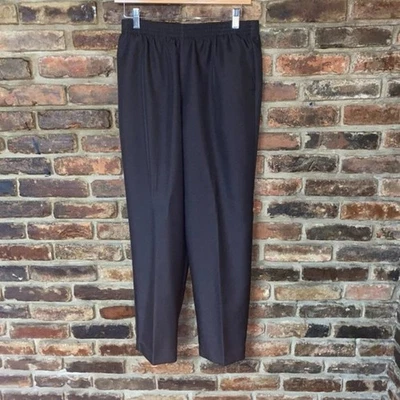 Pantalones chinos de vestir Donnkenny clásicos marrones plisados para mujer talla 14P Foto 1 de 4