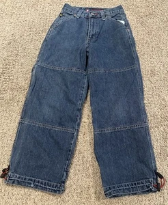 Vintage Wide Leg Flamehead Jeans Boys 10 Hip Hop Skater Y2K Denim Loose Baggy - Picture 1 of 7