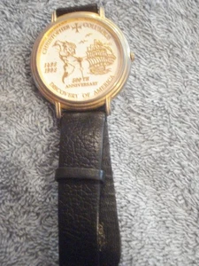 RARE 500TH ANNIVERSARY OF CHRISTOPHER COLUMBUS DISCOVERING AMERICA WRIST WATCH - Picture 1 of 4